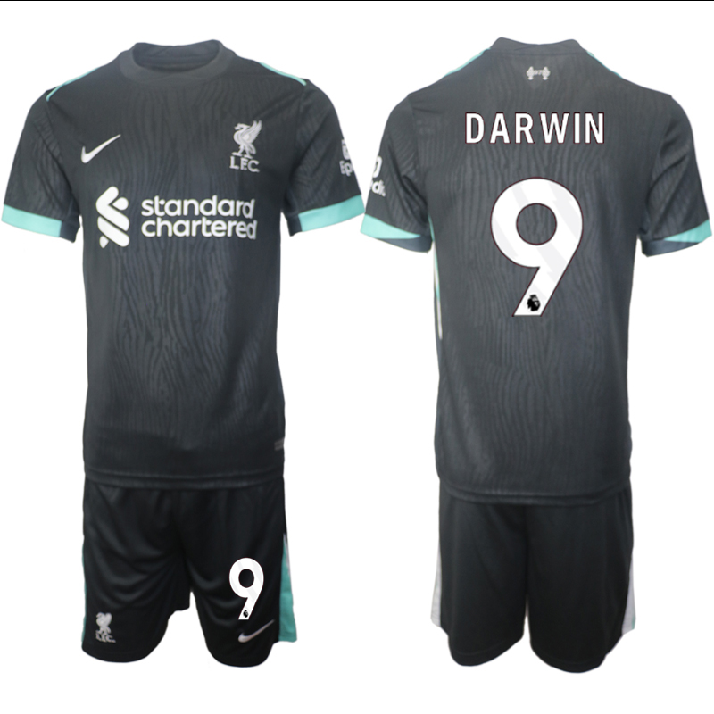 Men 2024-2025 Club Liverpool away Black #9 Soccer Jersey